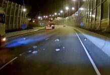 【暴亂不止】吐露港公路午夜遭擲30塊石頭　5車輾過爆胎