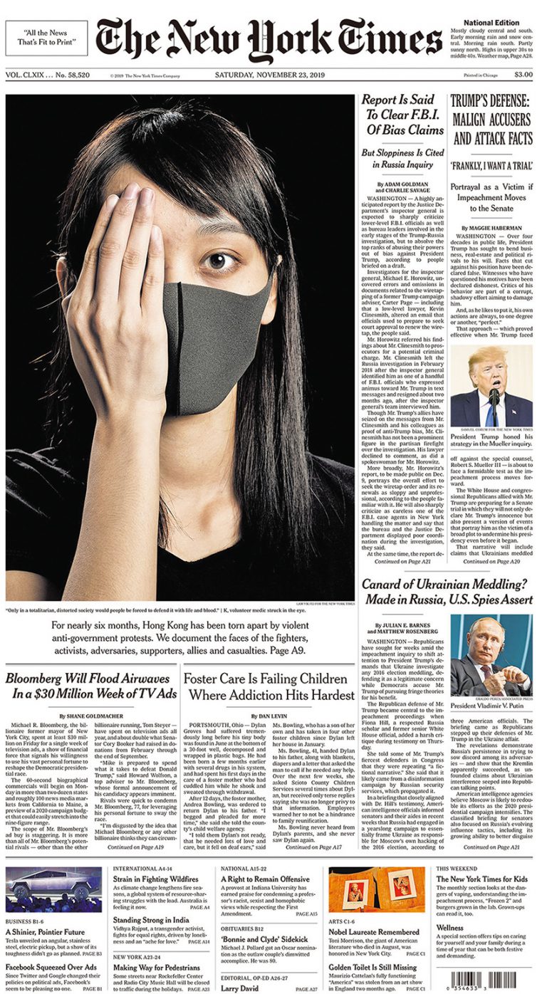 「爆眼女」曾登上美國《紐約時報》頭版，引起國際關注。