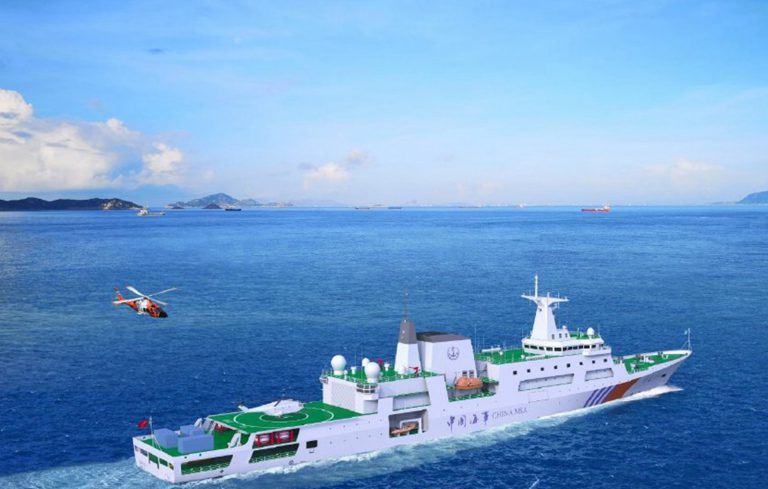 「海巡09」可搭載多型直升機，是中國第一艘萬噸級海洋執法艦隻。