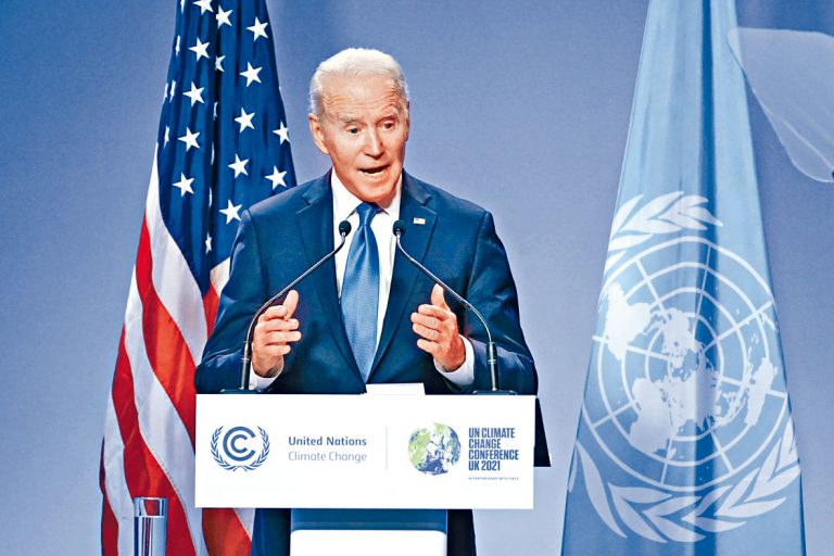 美國總統拜登嚴厲抨擊中俄，未現身格拉斯哥氣候峰會，是「犯了巨大錯誤」。（互聯網）
