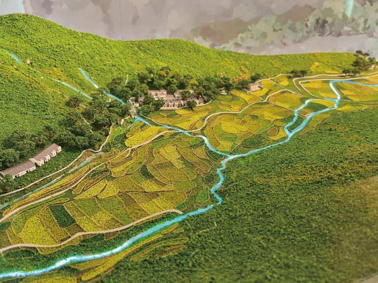 從模型可見，鎖羅盆的水源充足，地勢平坦，難怪昔日農業如此發達。
