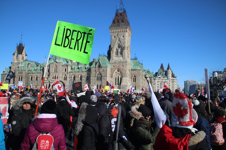 大批示威者到加拿大首都渥太華示威。﹙互聯網﹚
