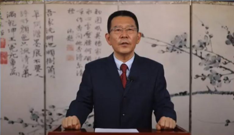 王靈桂在律政司舉辦的《基本法》法律論壇透過視像致辭。
