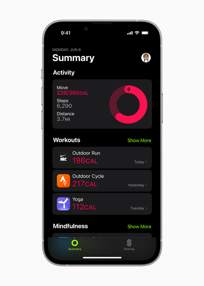 「健身」app讓沒有 Apple Watch的用家也能達成健身目標。
