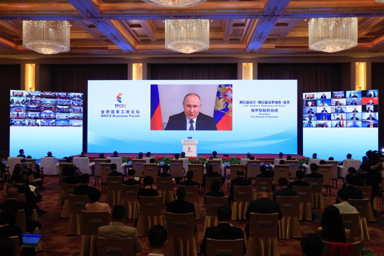 俄羅斯總統普京出席會議。﹙中新社﹚