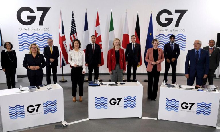 G7外長發表聯合聲明。﹙互聯網﹚