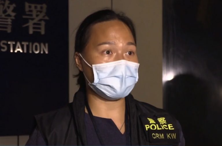 西九龍總區重案組講解昨晚拘捕行動。（香港警察）