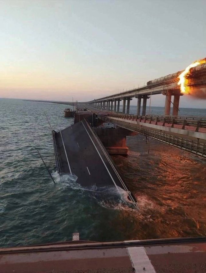 克里米亞大橋被炸，有可能推動俄烏戰爭進一步升級。