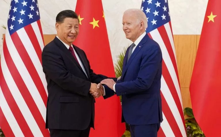 中美兩大國元首會面。
