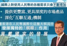 陳茂波稱國際間增加對人民幣需求　香港可發揮作用貢獻國家