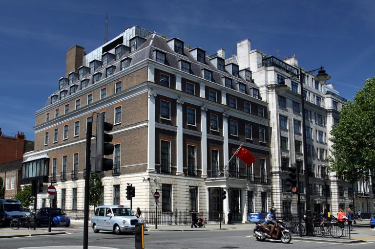 駐美華使館指英大臣干涉中國的內政。（網上圖片）