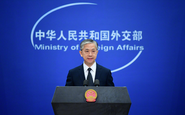 汪文斌強調台灣問題是中國核心利益中的核心。(新華社)