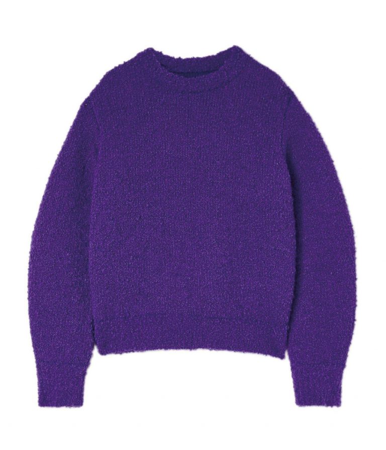 Jil Sander Fleece Jumper $27,500
紫色抓絨質地圓領Jumper，採用駝毛羊毛混紡布料針織而成，完全切合今季大熱深紫提案。/a