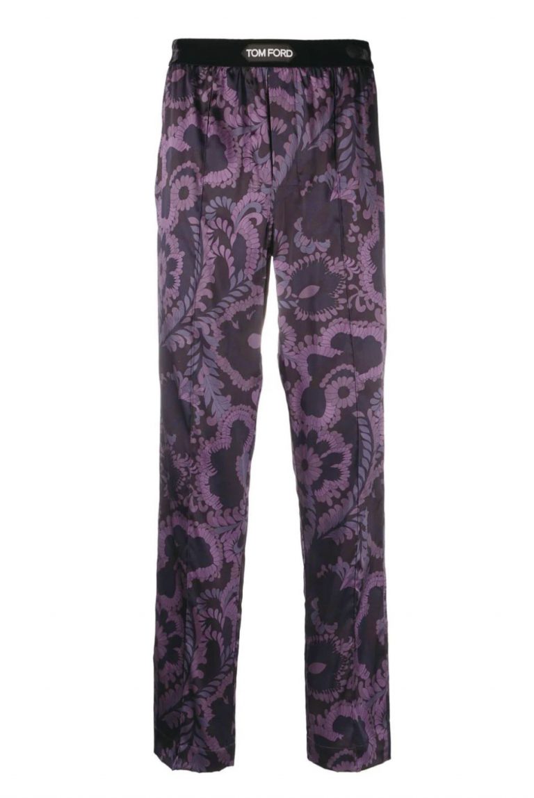 Tom Ford Floral-print Trouser $6,150
Tom Ford花卉印花彈性緞面長褲用上真絲混紡，天鵝絨腰帶，柔軟舒適。/a