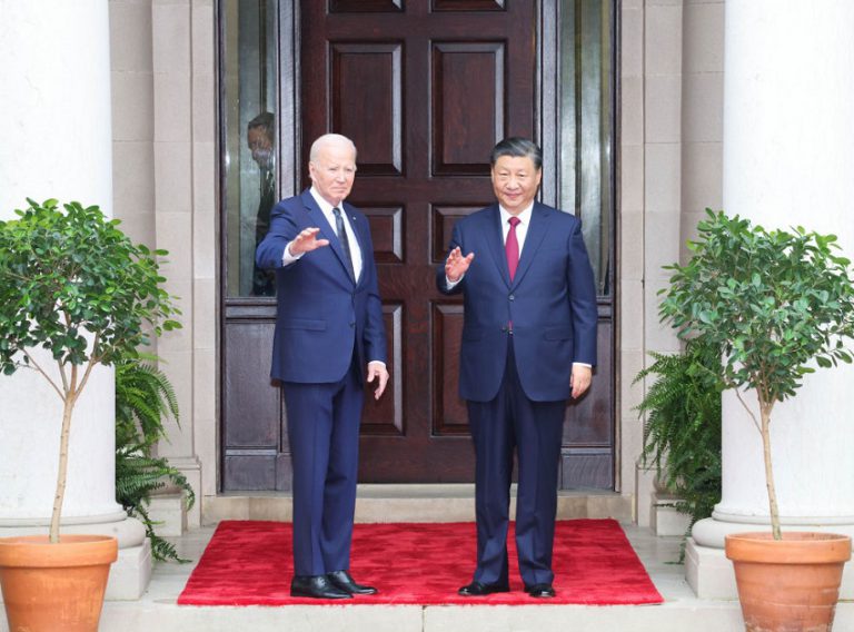 中美元首會晤前合照。