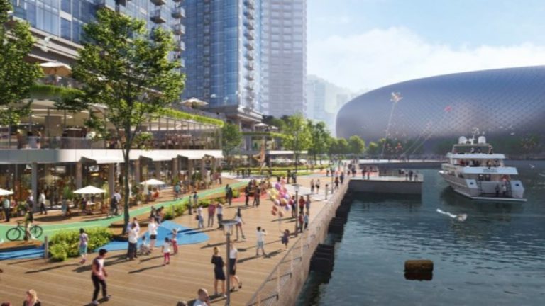 市建局初步建議啟德體育園和馬頭角道對開,可以進行划艇、獨木舟等相對靜態的水上活動。(市建局網頁圖片)