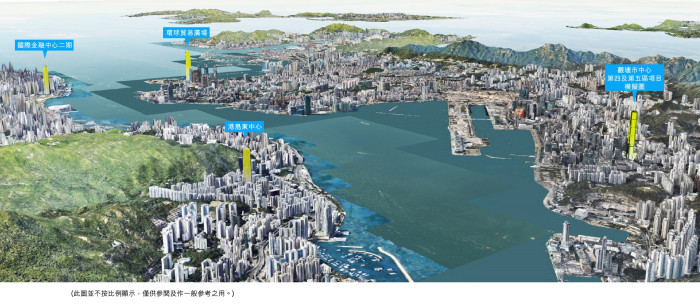 市建局表示為維多利亞港構建「東面門廊」。(市建局)