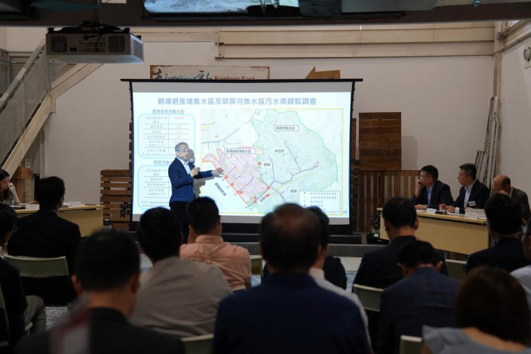 徐浩光與一眾觀塘區議員就環保議題作交流。