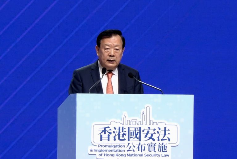 夏寶龍提出要善用香港法治的「金字招牌」,以法治保障高質量發展。